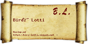 Biró Lotti névjegykártya